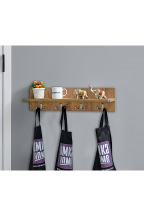 Pormanto Duvar Askılığı , Atlantik Çam Elbise Askılığı , 72 cm Duvar Rafı