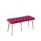 Gold Metal Pembe Oturaklı Sivriltme Ayaklı Babyface Puf & Bench & Oturak GOLD-SİVRİLTME 