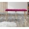 Gold Metal Pembe Oturaklı Sivriltme Ayaklı Babyface Puf & Bench & Oturak GOLD-SİVRİLTME 